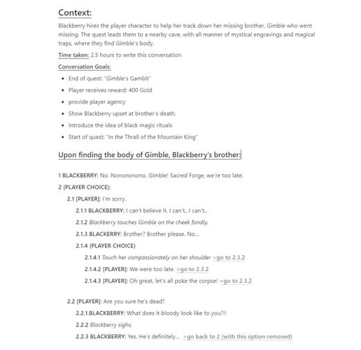 RPG Branching Dialogue Sample